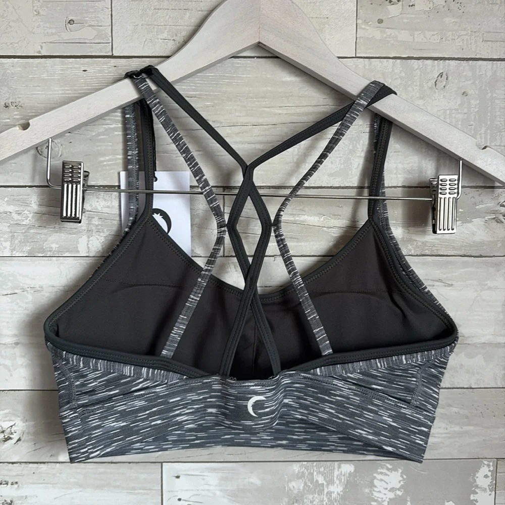 NWT ZYIA ACTIVE Grey & Sage Luxe Strappy Women's Sports Bra - Picture 7 of 11